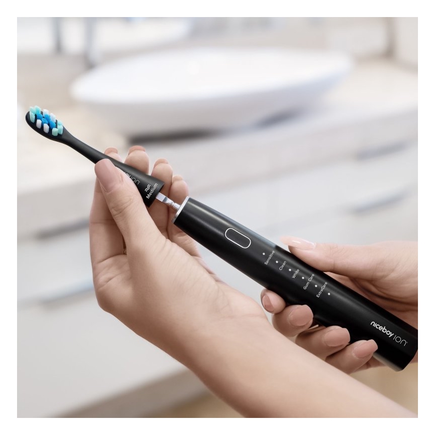 Niceboy ION Sonic - Sonisk eltandborste 800 mAh IPX7 svart