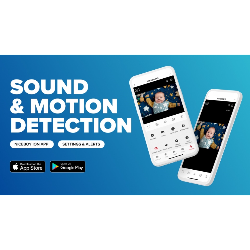 Niceboy ION Starlight SL3 - Smart babylarm Full HD 1080p 5V Wi-Fi