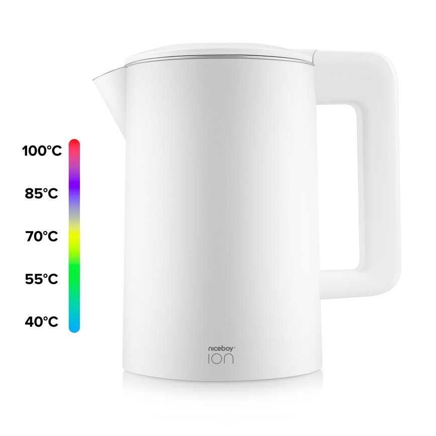 Niceboy ION ThermoKettle TK5 - Vattenkokare med termoreglering 1,7 l 2200W/230V vit