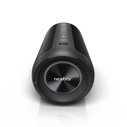 Niceboy Orion - LED Trådlös högtalare med mikrofon 24W/2200 mAh IPX7 svart