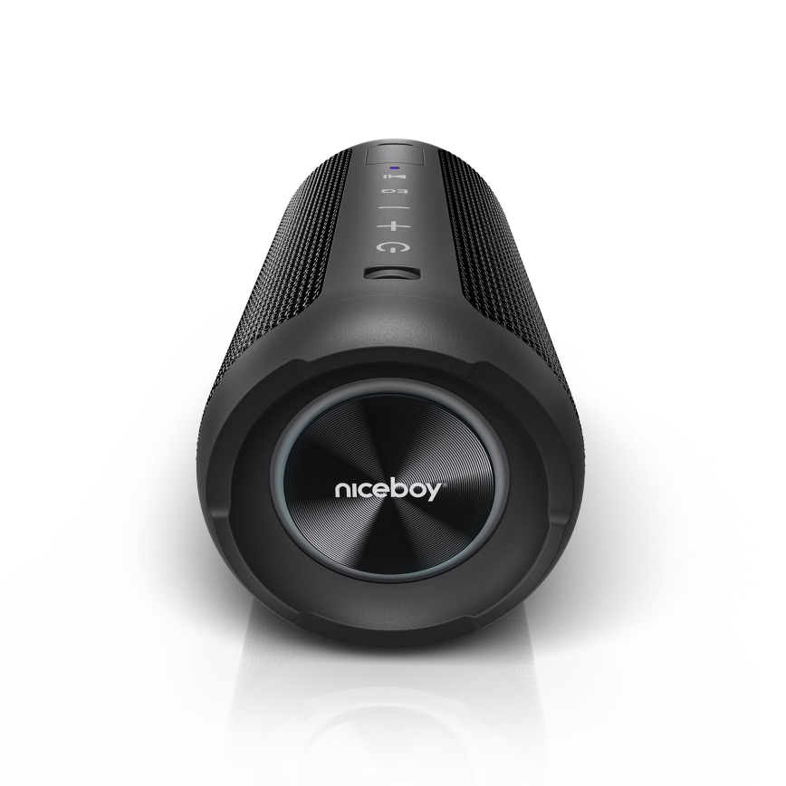 Niceboy Orion - LED Trådlös högtalare med mikrofon 24W/2200 mAh IPX7 svart