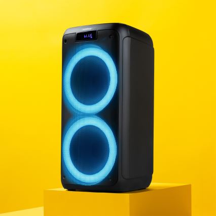 Niceboy PARTY Boss 2 - LED Trådlös högtalare med mikrofon och powerbankfunktion 200W/4500 mAh + fjärrkontroll
