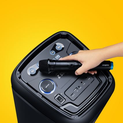 Niceboy PARTY Boss 2 - LED Trådlös högtalare med mikrofon och powerbankfunktion 200W/4500 mAh + fjärrkontroll