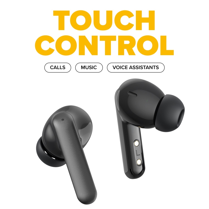 Niceboy Pins 4 PRO - Trådlösa hörlurar med ANC 380 mAh + 2x 35 mAh IP54 svart