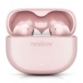 Niceboy Pins 4 - Trådlösa hörlurar med ANC 400 mAh + 2x 50 mAh IPX4 rosa
