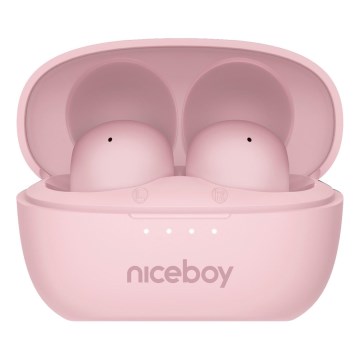 Niceboy Podsie 4 POP - Trådlösa hörlurar 400 mAh + 2x 40 mAh IPX4 rosa