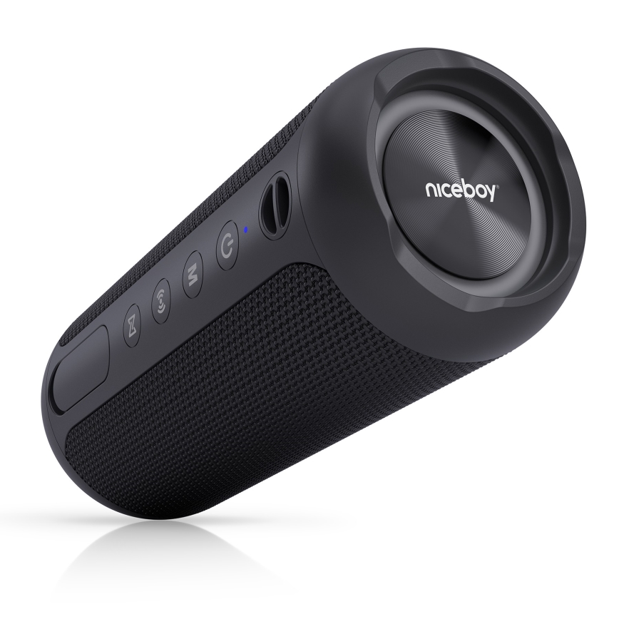 Niceboy Polaris - LED Trådlös högtalare med mikrofon 30W/2000 mAh IPX7 svart