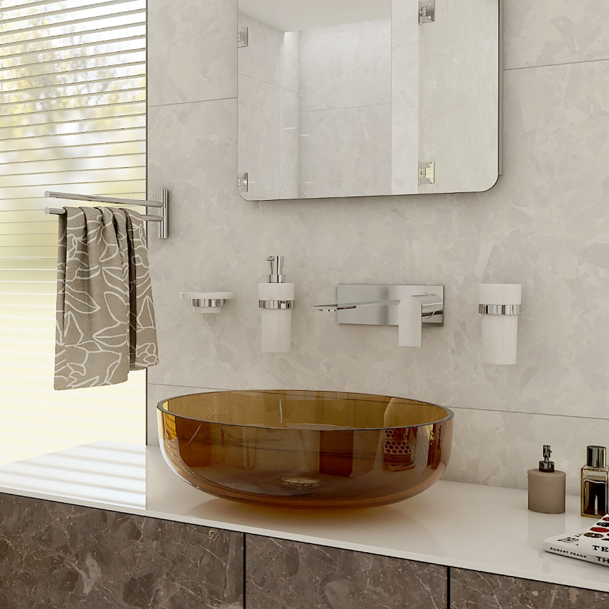 NIMCO BR 11031KN-26 - Tvålpump för vägg BORMO 300 mm vit/skinande krom