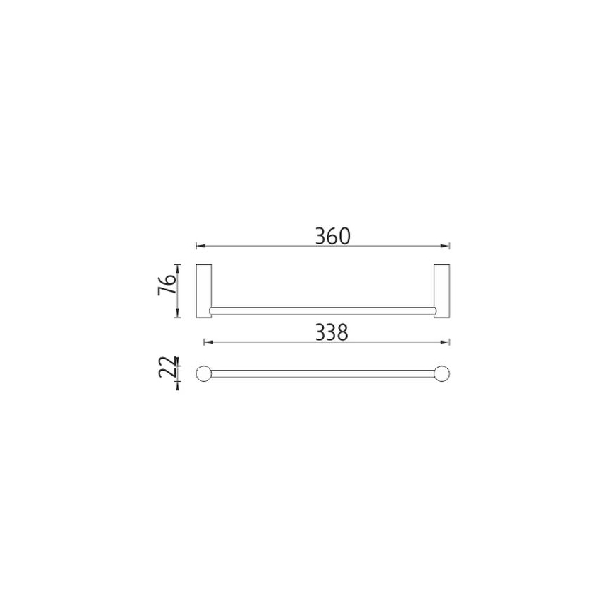 NIMCO BR 11035-26 - Handdukshängare för vägg BORMO 36 cm skinande krom