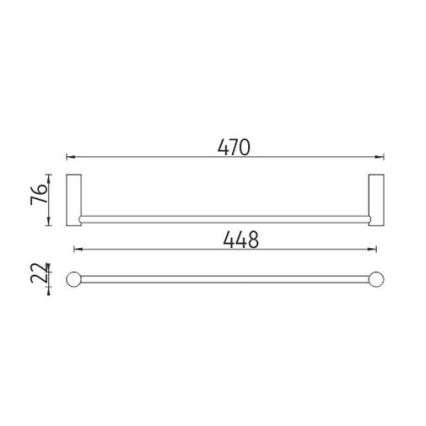 NIMCO BR 11046-26 - Handdukshängare för vägg BORMO 47 cm skinande krom