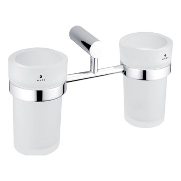 NIMCO BR 11058DW-26 - Väggmonterad hållare för tandborstar BORMO matt glas/glänsande krom