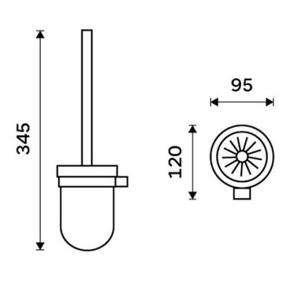 NIMCO BR 11094KU-26 - Toaletborste med vägghängare BORMO vit/skinande krom