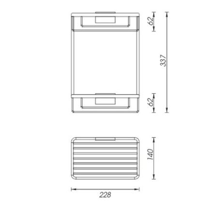 NIMCO Ki 14017D-26 - Duschhylla för vägg med två nivåer KIBO skinande krom