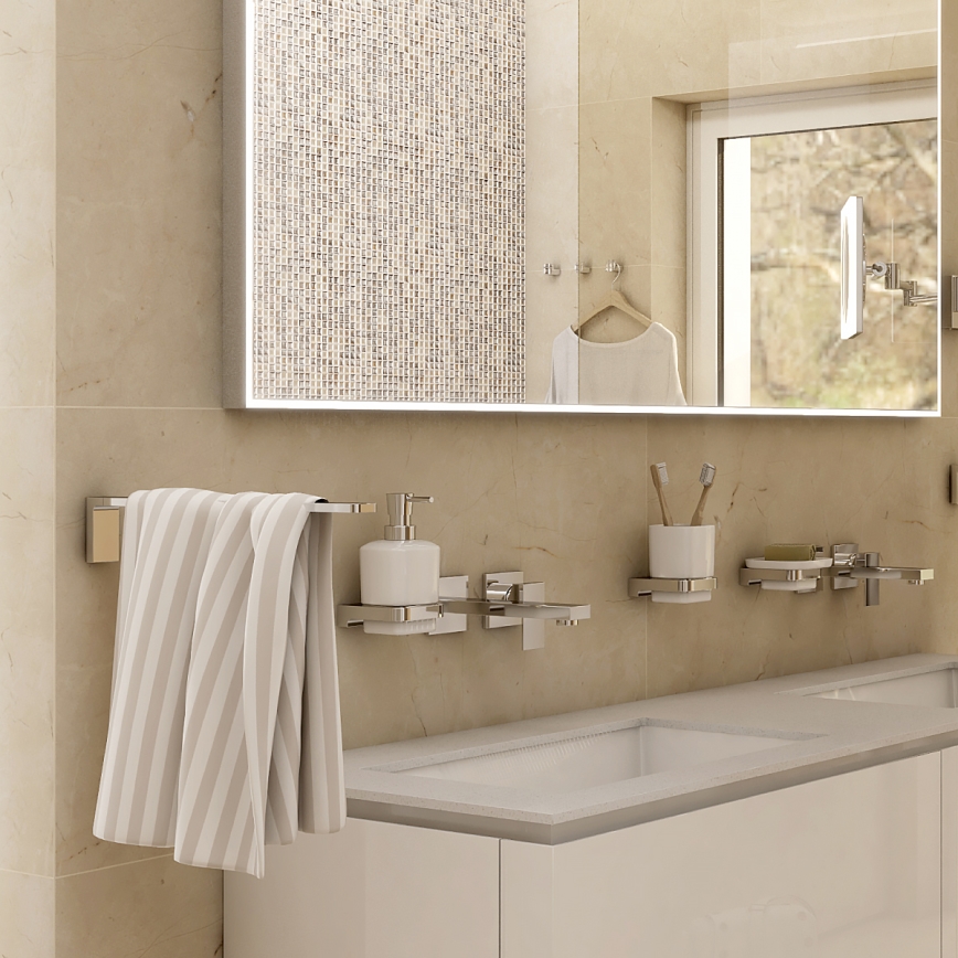 NIMCO MA 29097-26 - Handdukshängare för vägg MAYA 37 cm skinande krom