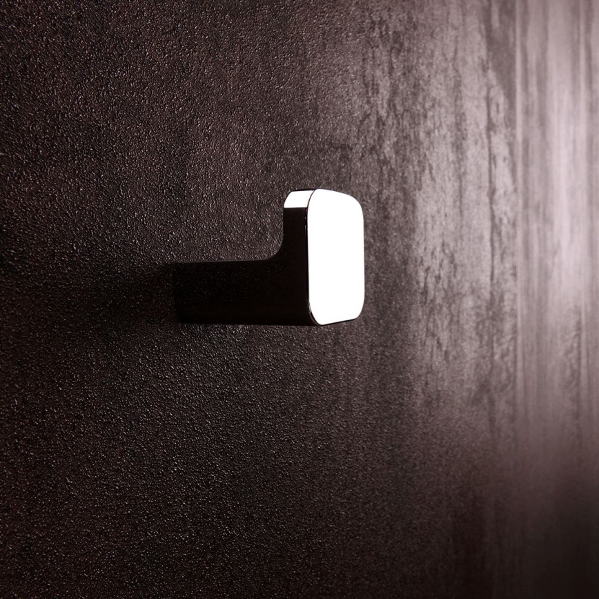 NIMCO MA kit-31K-26 - Väggmonterad tvålautomat, tandborsthållare och väggkrok MAYA 320 mm vit/skinande krom