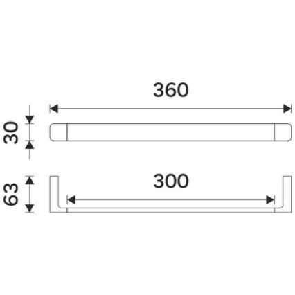 NIMCO MAC 29035-90 - Handdukshängare för vägg MAYA 36 cm matt svart