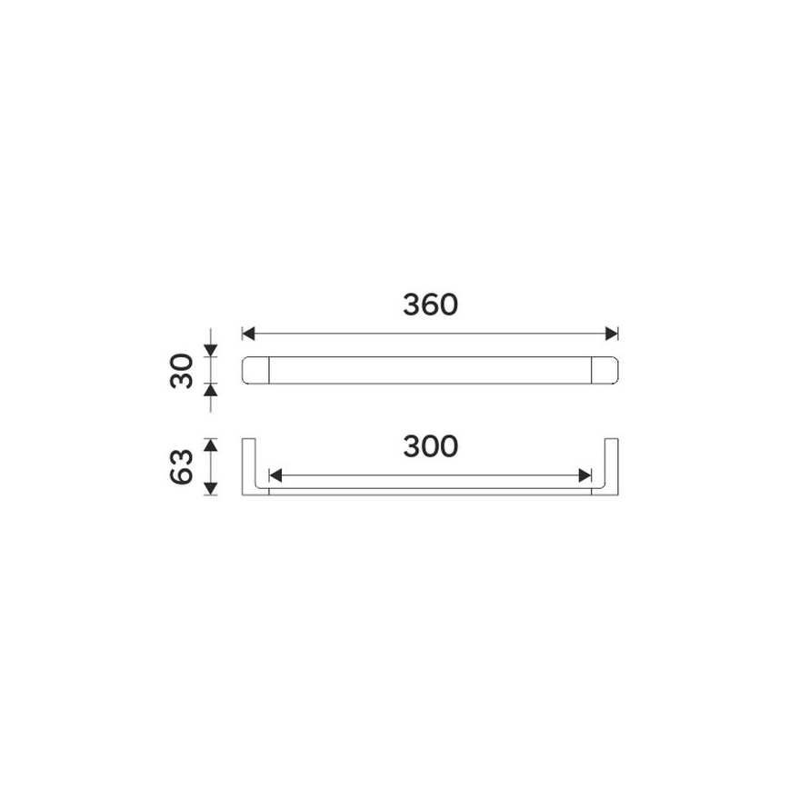 NIMCO MAC 29035-90 - Handdukshängare för vägg MAYA 36 cm matt svart