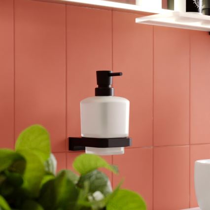 NIMCO MAC 2905831C-T-90 - Tvålpump för vägg och tandborsthållare MAYA 320 mm matt glas/matt svart