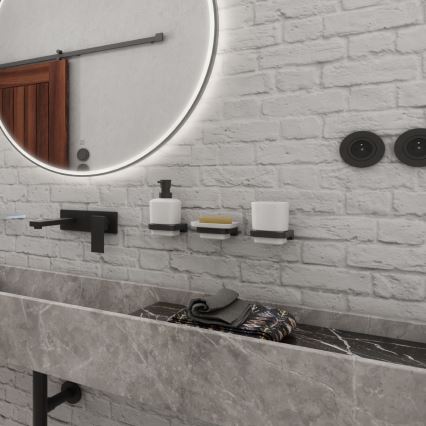 NIMCO MAC 2905831K-T-90 - Tvålpump för vägg och tandborsthållare MAYA 320 mm vit/matt svart