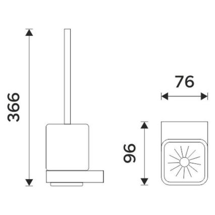 NIMCO NKC 30094KN-90 - Toaletborste med vägghängare NIKAU vit/matt svart