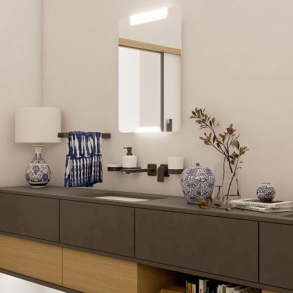 NIMCO NKC kit-31K-T-90 - Väggmonterad tvålautomat, tandborsthållare och väggkrok NIKAU 320 mm vit/matt svart