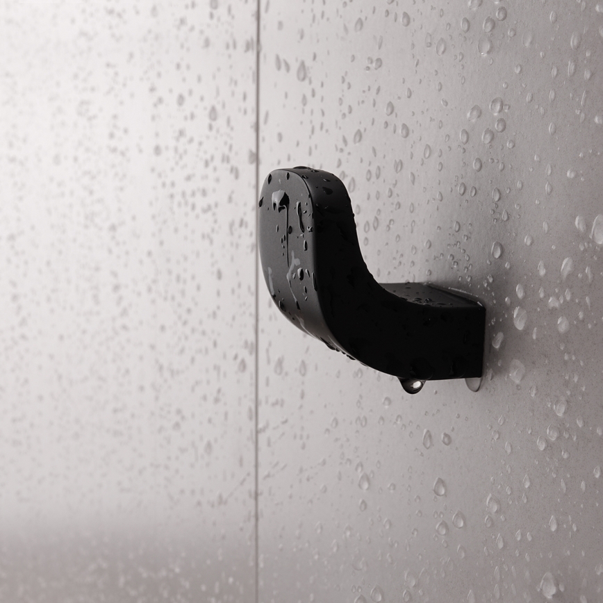 NIMCO NKC kit-31K-T-90 - Väggmonterad tvålautomat, tandborsthållare och väggkrok NIKAU 320 mm vit/matt svart