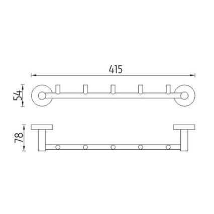 NIMCO UN 13054-5-26 - Handdukshängare för vägg UNIX 41,5 cm skinande krom