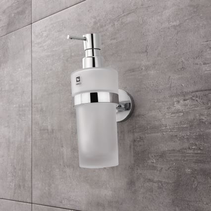 NIMCO UN kit-31W-26 - Väggmonterad tvålautomat, tandborsthållare och väggkrok UNIX 250 mm matt glas/skinande krom