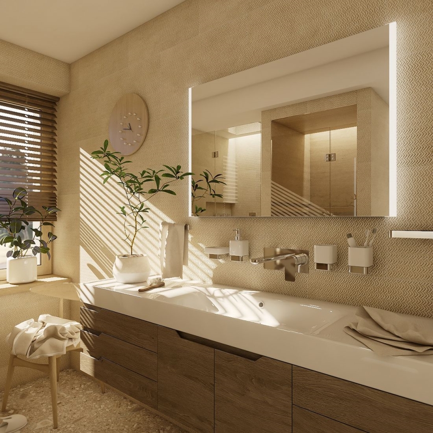 NIMCO ZP 11019 - LED-bakgrundsbelyst badrumsspegel LED/21W/230V 6500K 70x90 cm IP44