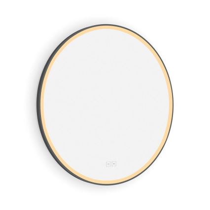 NIMCO ZPC 28000RVX-90 - Dimbar LED-bakbelyst badrumsspegel, 26 W, 230 V, 3000–6500 K, Ø 60 cm, matt svart, IP44