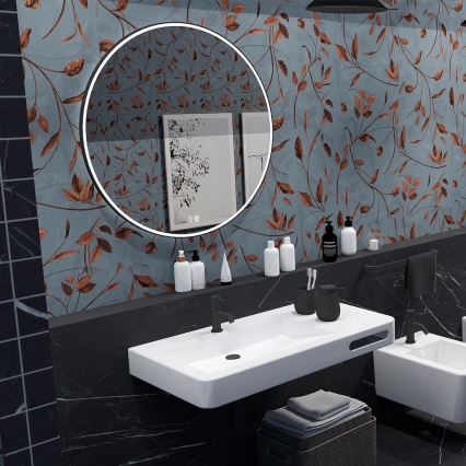 NIMCO ZPC 28001RVX-90 - LED-dimbar bakgrundsbelyst badrumsspegel LED/33W/230V 3000-6500K Ø 70 cm matt svart IP44