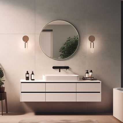 NIMCO ZPC 31001RVX-90 - LED-dimmbar bakbelyst badrumsspegel LED/22W/230V 3000-6500K Ø 70 cm matt svart IP44