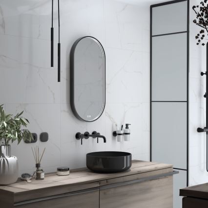 NIMCO ZPC 32002LVX-90 - LED-dimmbar badrumsspegel med bakgrundsbelysning LED/25W/230V 3000-6500K 80x40 cm matt svart IP44