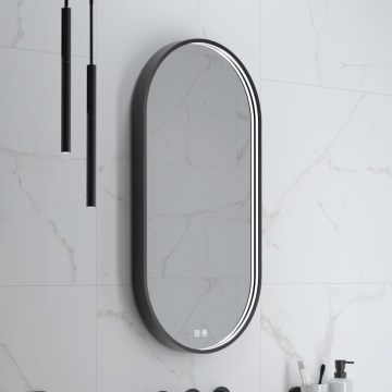 NIMCO ZPC 32002LVX-90 - LED Dimbar badrumsspegel med bakgrundsbelysning LED/25W/230V 3000-6500K 80x40 cm matt svart  IP44