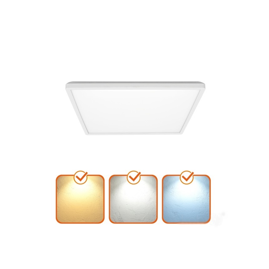 LED Badrumsplafond NIVERA LED/12W/230V IP54 3000/4000/6000K 22,5x22,5 cm vit