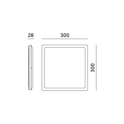 LED Badrumsplafond NIVERA LED/18W/230V IP54 3000/4000/6000K 30x30 cm svart