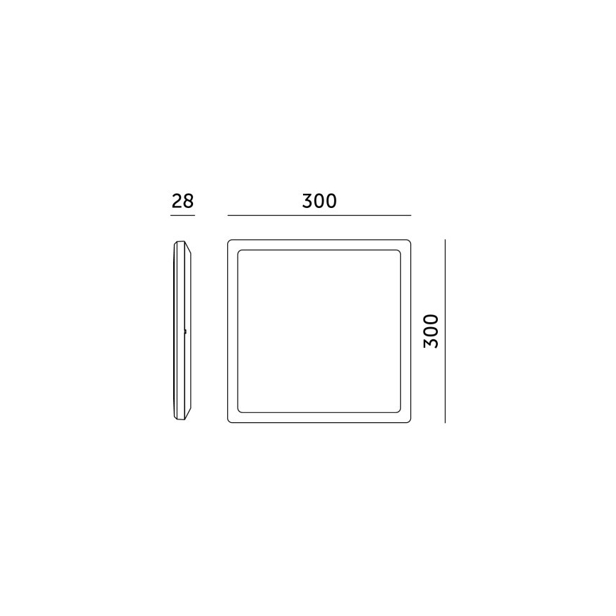 LED Badrumsplafond NIVERA LED/18W/230V IP54 3000/4000/6000K 30x30 cm svart