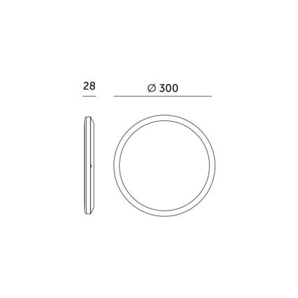 LED Badrumsplafond NIVERA LED/18W/230V IP54 3000/4000/6000K Ø 30 cm svart