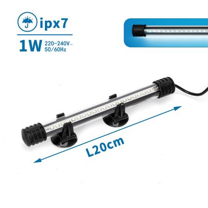 Nobleza - LED Akvariumbelysning LED/1W/230V IPX7 20 cm
