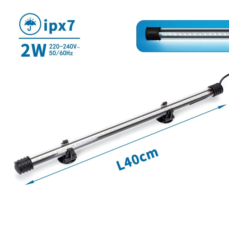 Nobleza - LED Akvariumbelysning LED/2W/230V IPX7 40 cm