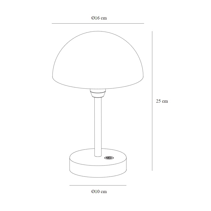 Nordlux - LED Dimbart uppladdningsbart utomhusbordslampa ELLEN LED/2,8W/3,7V IP44 svart