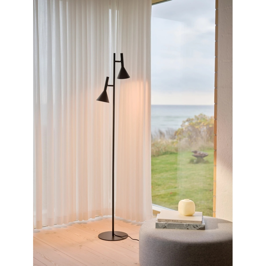 Nordlux - Golvlampa KELVIS 2xGU10/12W/230V svart