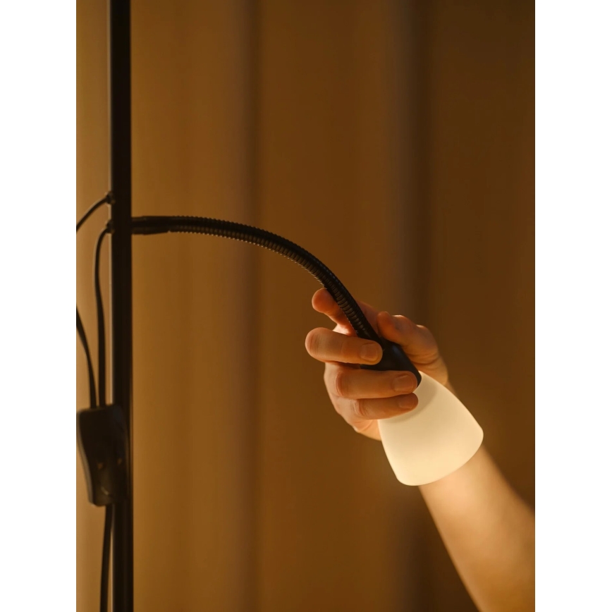 Nordlux - Golvlampa LAURIA 1xE27/40W/230V + 1xE14/15W svart