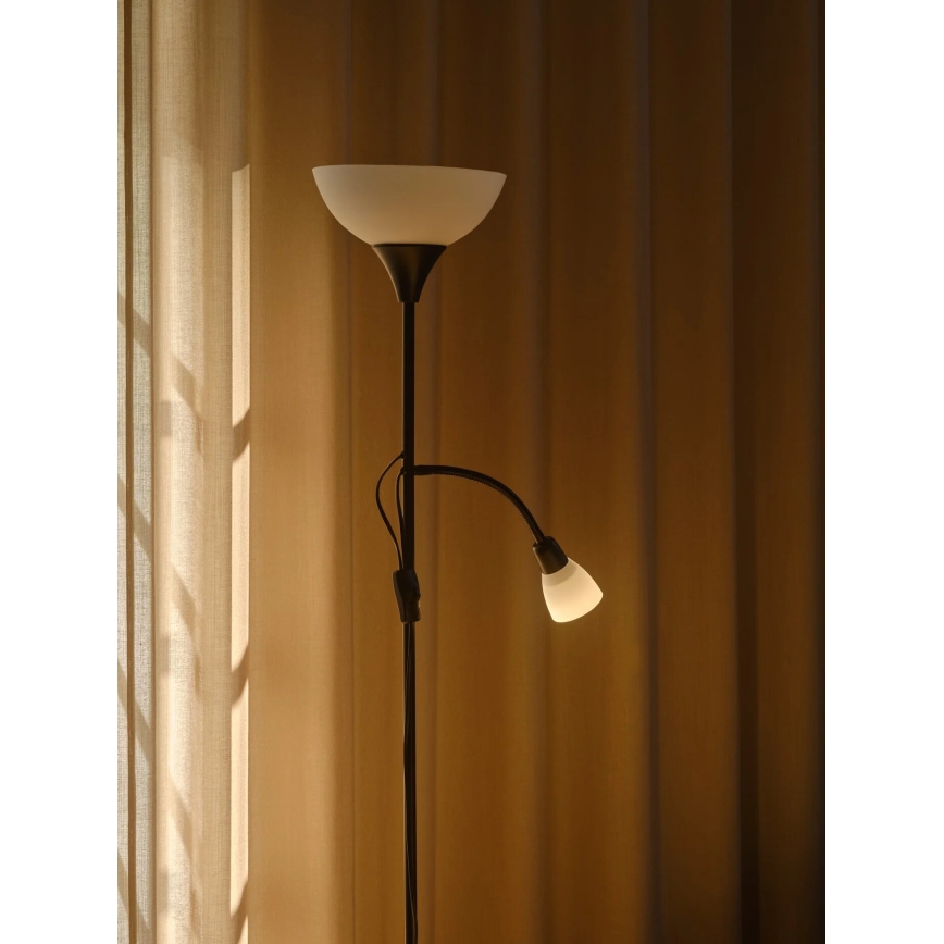 Nordlux - Golvlampa LAURIA 1xE27/40W/230V + 1xE14/15W svart