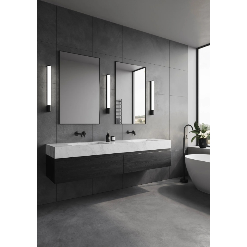 Nordlux - LED-belysning för badrumsspegel med eluttag MALAIKA LED/15W/230V IP44 68,4cm svart