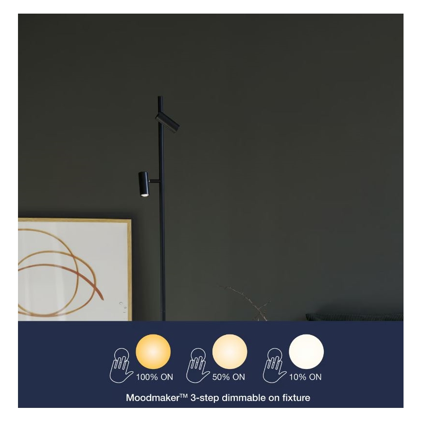 Nordlux - LED Ljusreglerad beröring golvlampa OMARI 2xLED/3,2W/230V svart