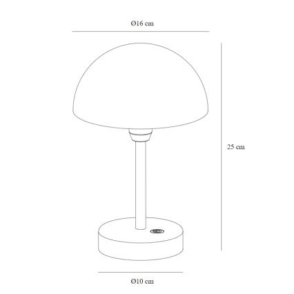 Nordlux - LED Dimbart uppladdningsbart utomhusbordslampa ELLEN LED/2,8W/3,7V IP44 beige