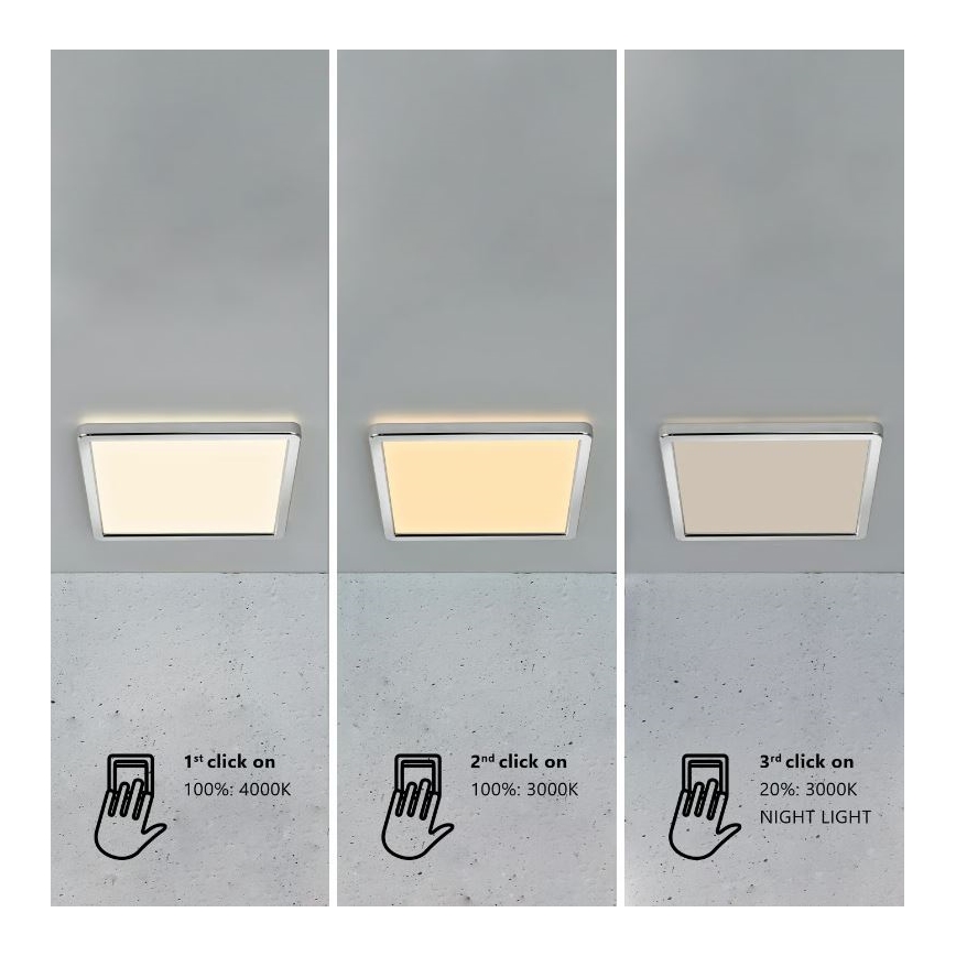 Nordlux - LED dimbar badrumstaklampa OJA LED/14,5W/230V 3000/4000K IP54 30x30 cm