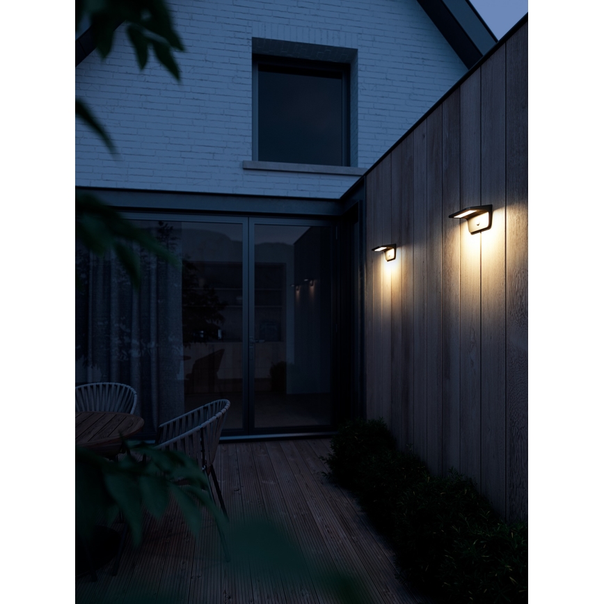 Nordlux - LED solcellsvägglampa med sensor AGENA LED/5W/3,7V IP44 2200 mAh