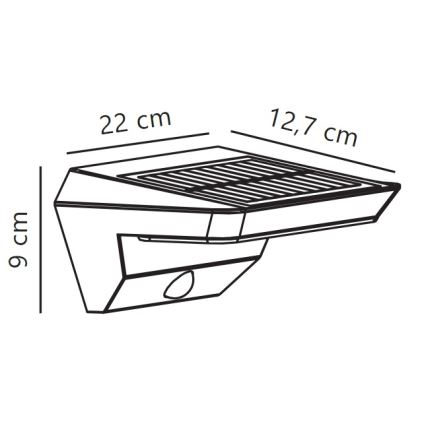 Nordlux - LED solcellsvägglampa med sensor AGENA LED/5W/3,7V IP44 2200 mAh